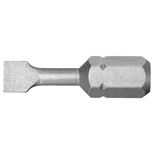 Facom ES_135_5T slotted screwdriver bit, silver finish, flat blade, side view, on white background.