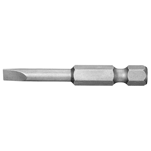 Facom ES_624 slotted screwdriver bit, silver, hex shank, side view on white background.