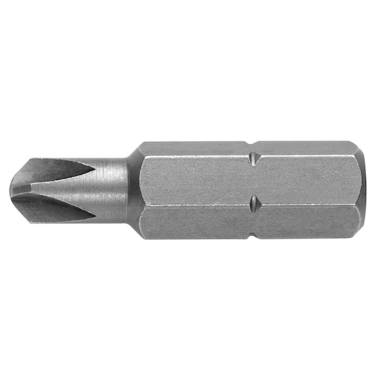 Facom ETORM_210 screwdriver bit, silver metal, Phillips head, shown from the side on white background.