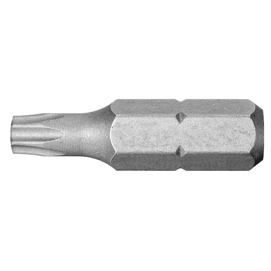 Photo of Facom EX_127 metal Torx screwdriver bit, side angle, with hexagonal base and silver finish.