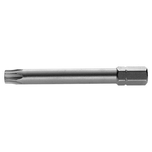 Facom EXR_115L long silver metal screwdriver bit, side view on white background.