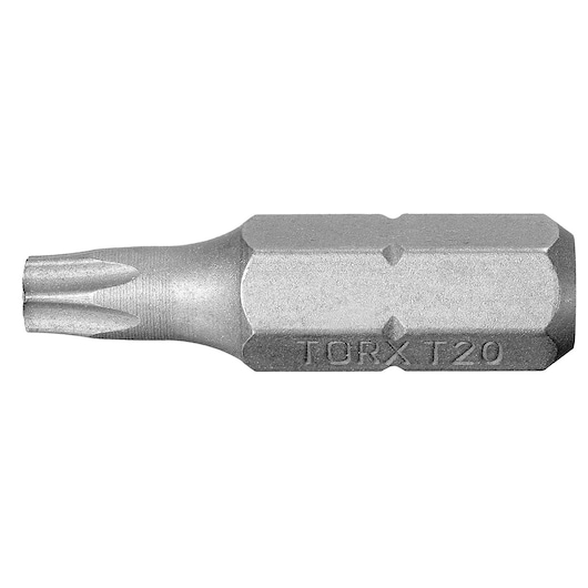 Facom EXRP_115 Torx T20 screwdriver bit, silver finish, product side view on white background.