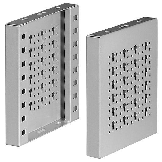 Facom F50030054 metal panel with keyhole slots, photographed at an angle on white background, storage accessory.