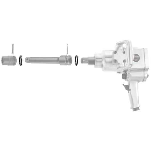 Facom GA.75B socket extension set with pins and rings, shown in exploded view, photography on white background.