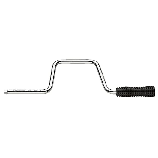 Facom J_110A chrome-plated L-handle socket wrench with black ribbed grip, side view, white background.
