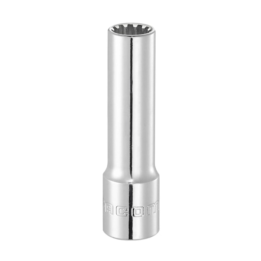 Facom J18SEL long chrome socket, twelve-point design, product photography on white background.