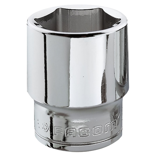 Facom chrome socket, SKU J_19H, tool accessory, studio angle on white background.
