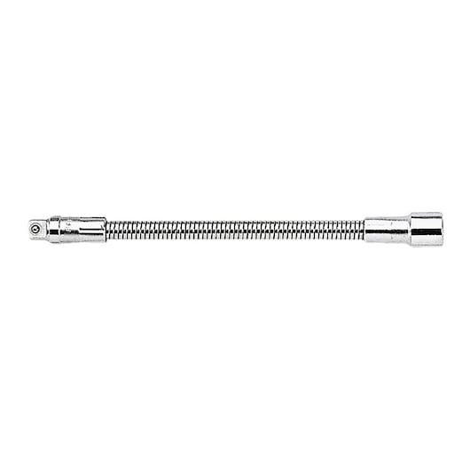 Facom J_216 flexible chrome socket extension photographed on white background, straight side angle.