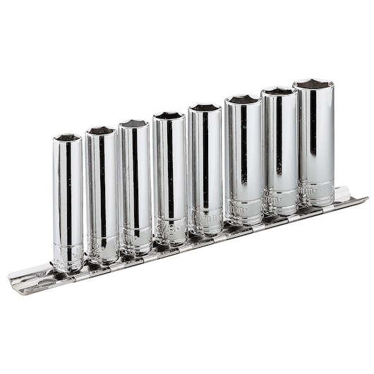 3/8" Socket Set, 7 Pieces, On Rack