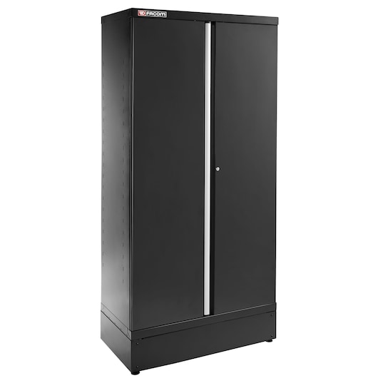 JLS3 STORAGE CABINET H 2M 2 SOLID DOORS L1000MM BLACK