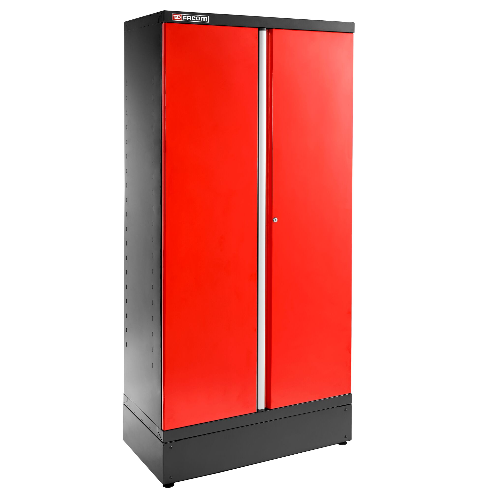 Cabinet 2 Solid Doors, 3 Shelves, L 1000 x D 506 x H 2060 mm, Red