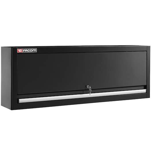 Facom JLS3-CHDPPBS black wall-mounted tool cabinet with lock and silver handle, front angle on white.