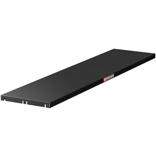 Facom JLS3-TRAA2PLBS black rectangular metal shelf, angled view on white background.