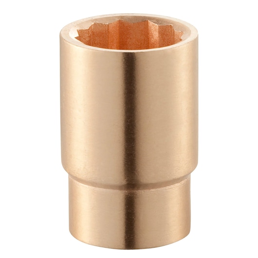 Facom K_21SR bronze socket, front angle, with twelve-point interior, tool photography