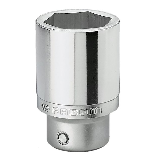 Facom K_22LA chrome socket, six-point, photographed on a white background, tool photography.
