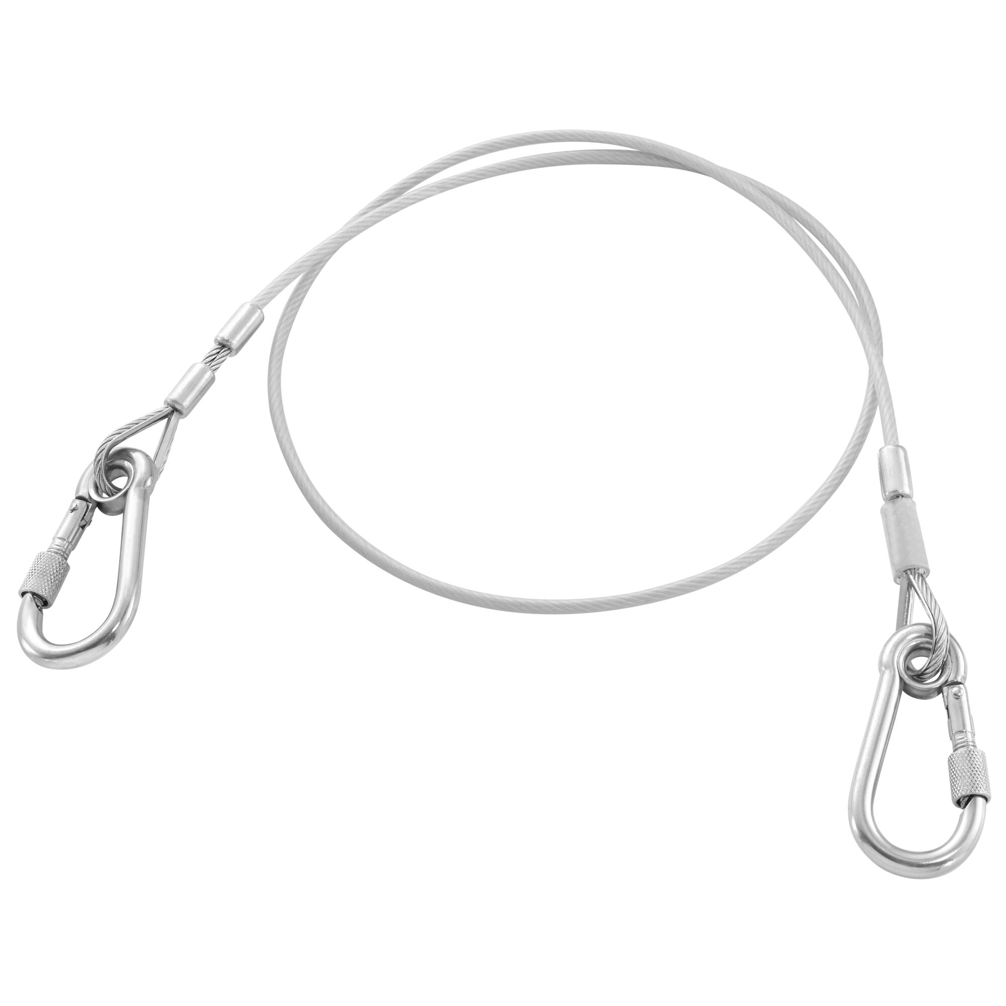 【KOOLOSET】Wave Incision Snap Hood 1.2m Lanyard, Steel Cable, 80mm Stainless Steel Double Snap
