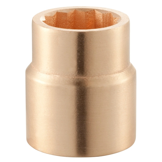 Facom M_46SR bronze socket, front angle, shows twelve-point opening and smooth metallic finish.