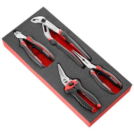 Foam module of 4 pliers and 1 shears