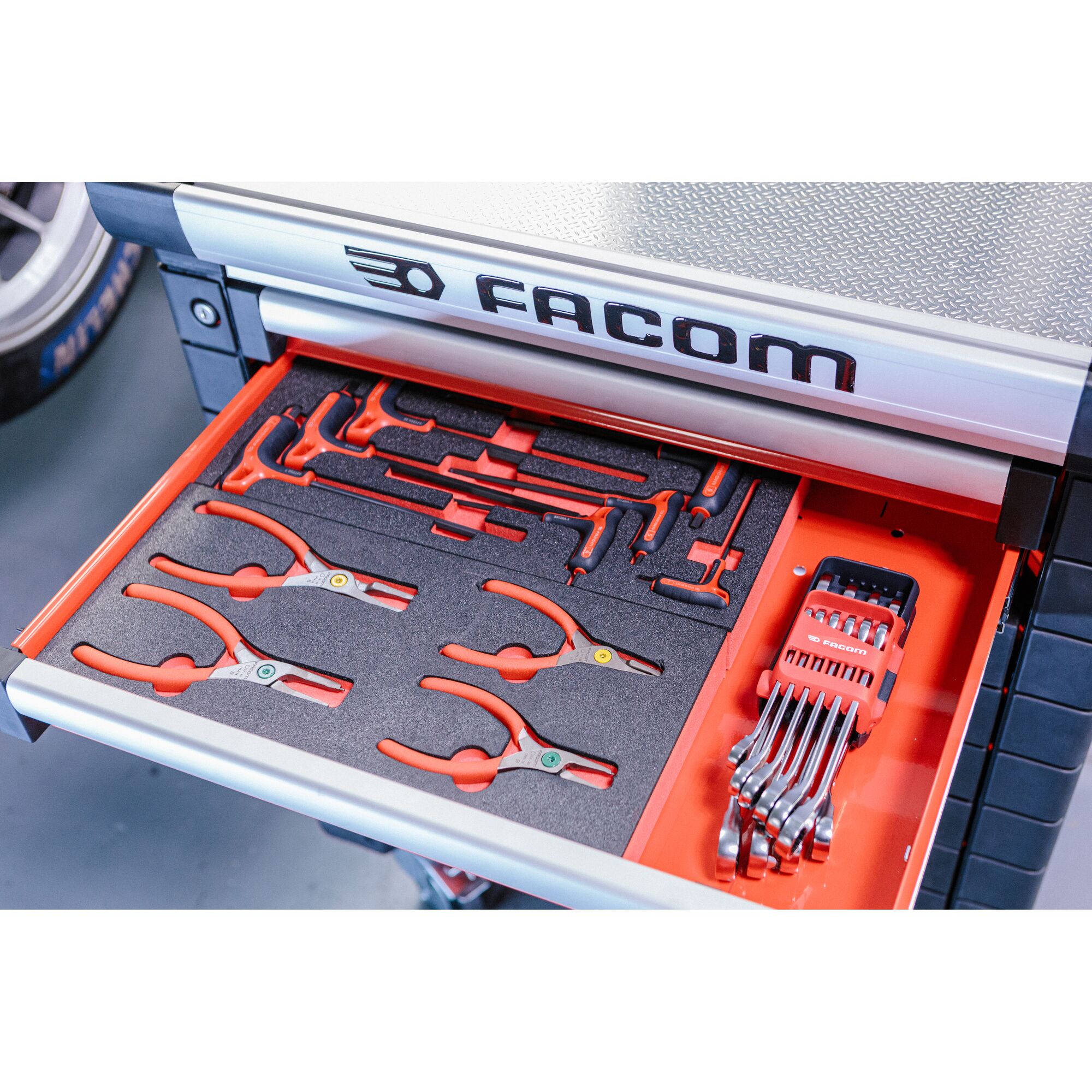 Foam Module of 4 Straight Nose Circlips® Pliers | FACOM