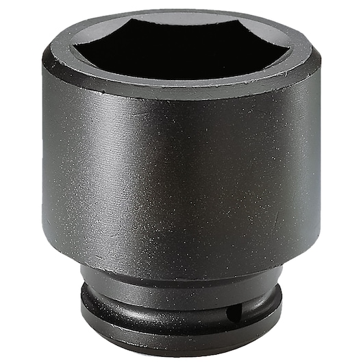 Facom NG_60A black impact socket, hexagonal opening, close-up on white background.