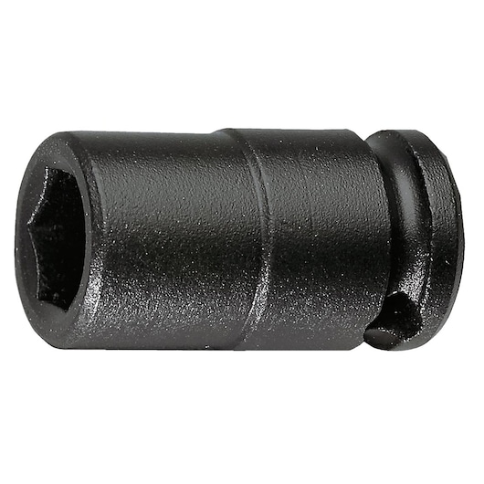 Facom NJ_18A black impact socket, cylindrical shape, side view on white background.