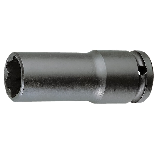 Facom NKB_36 black impact socket, cylindrical design, side view on white background.