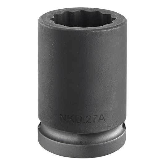 Facom NKD_21A impact socket, matte black finish, cylindrical shape, photographed upright on white background.