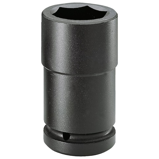 Photo of Facom NM_30LA black impact socket, cylindrical design, shown upright on white background.
