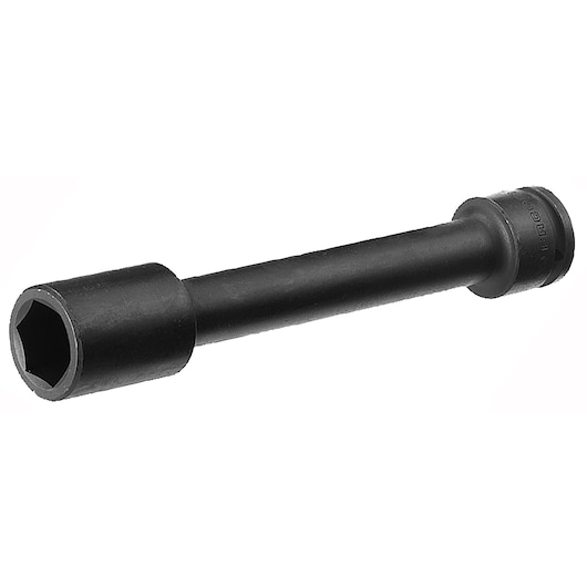Facom NM_32ELA long black hex socket photographed on white background, side angle.