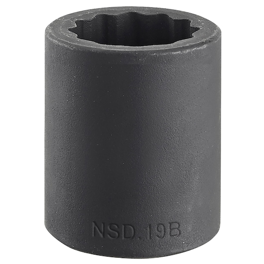Facom NSD_10B black impact socket, cylindrical shape, top view on white background.
