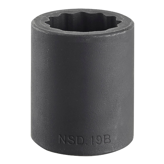 Facom NSD_22B impact socket, black, cylindrical, top view on white background.