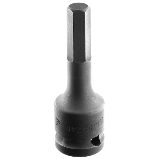 Facom NSHM_12 hex bit socket, dark metal, front angle, with Facom branding at base.