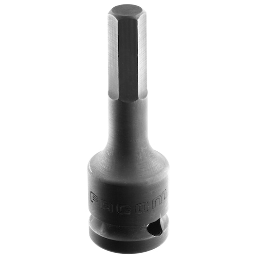 Facom NSHM_8 hex socket bit, black metal, upright on white background, front angle.