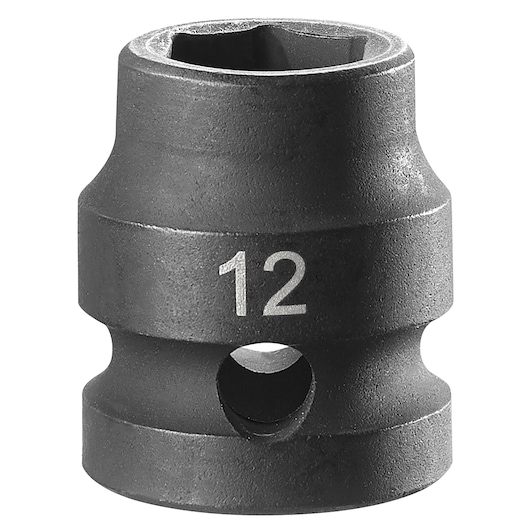 Photo of Facom 12 mm impact socket, NSS.12A, black finish, product front on white background.
