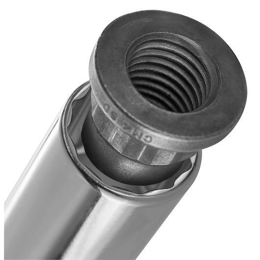 Photo of Facom socket extension R.1/2EL, close-up showing threaded end and chrome finish.