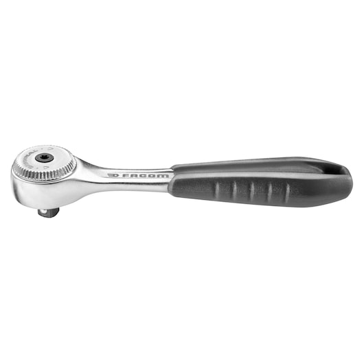 Facom R_151B ratchet wrench with black ergonomic handle, side view on white background.
