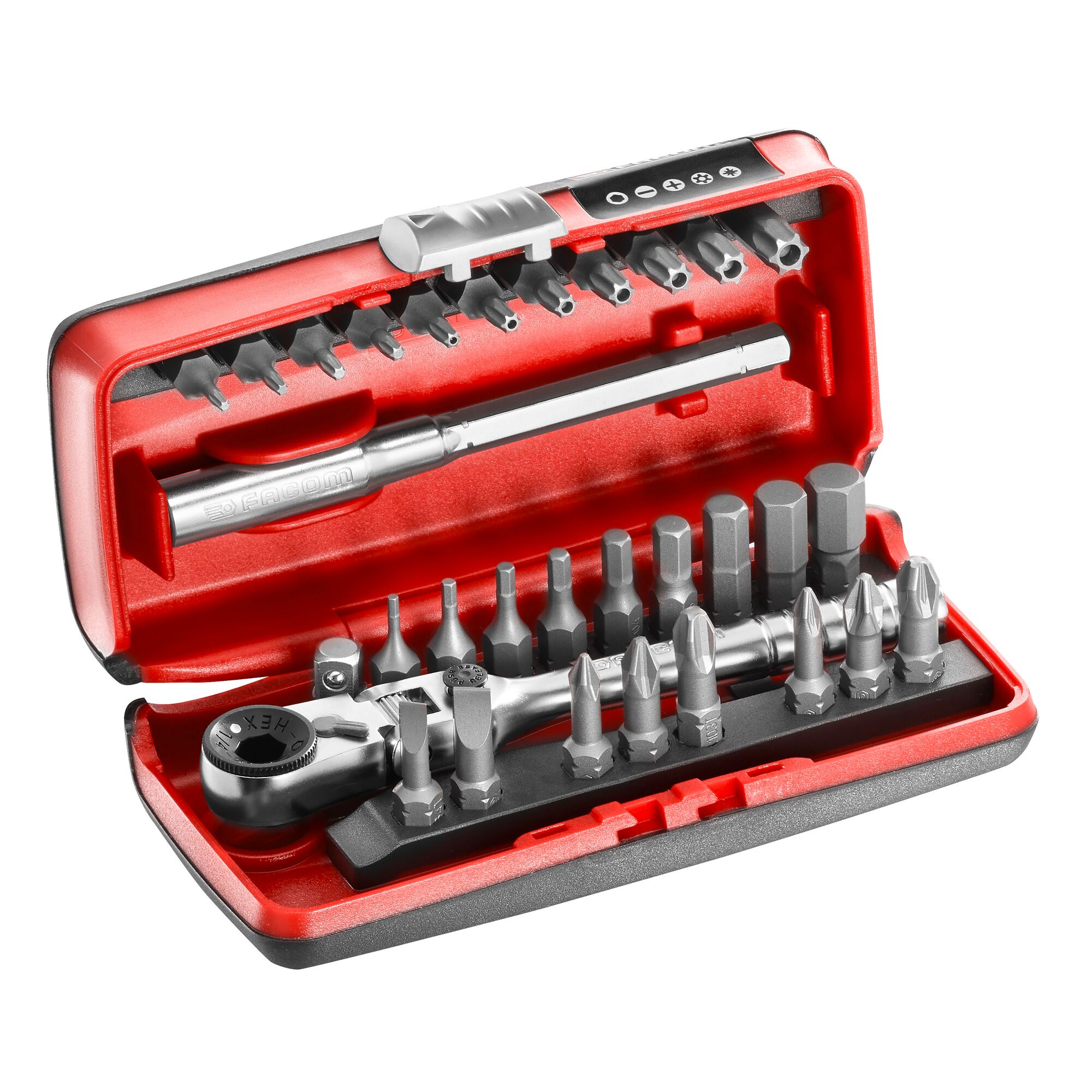 1/4 in. Drive PICO Bit Socket Set With Flexible Head Ratchet (31