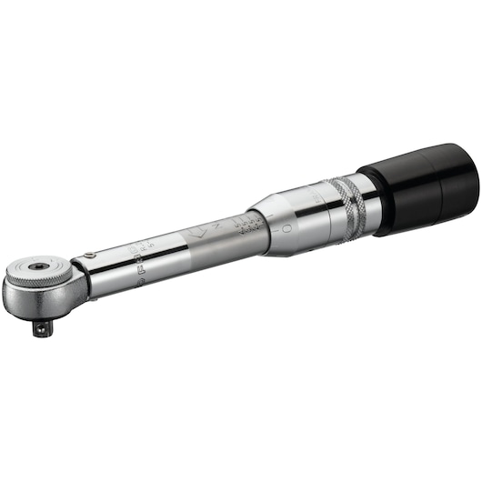 Facom R_306-5 torque wrench, silver and black, side view on white background.