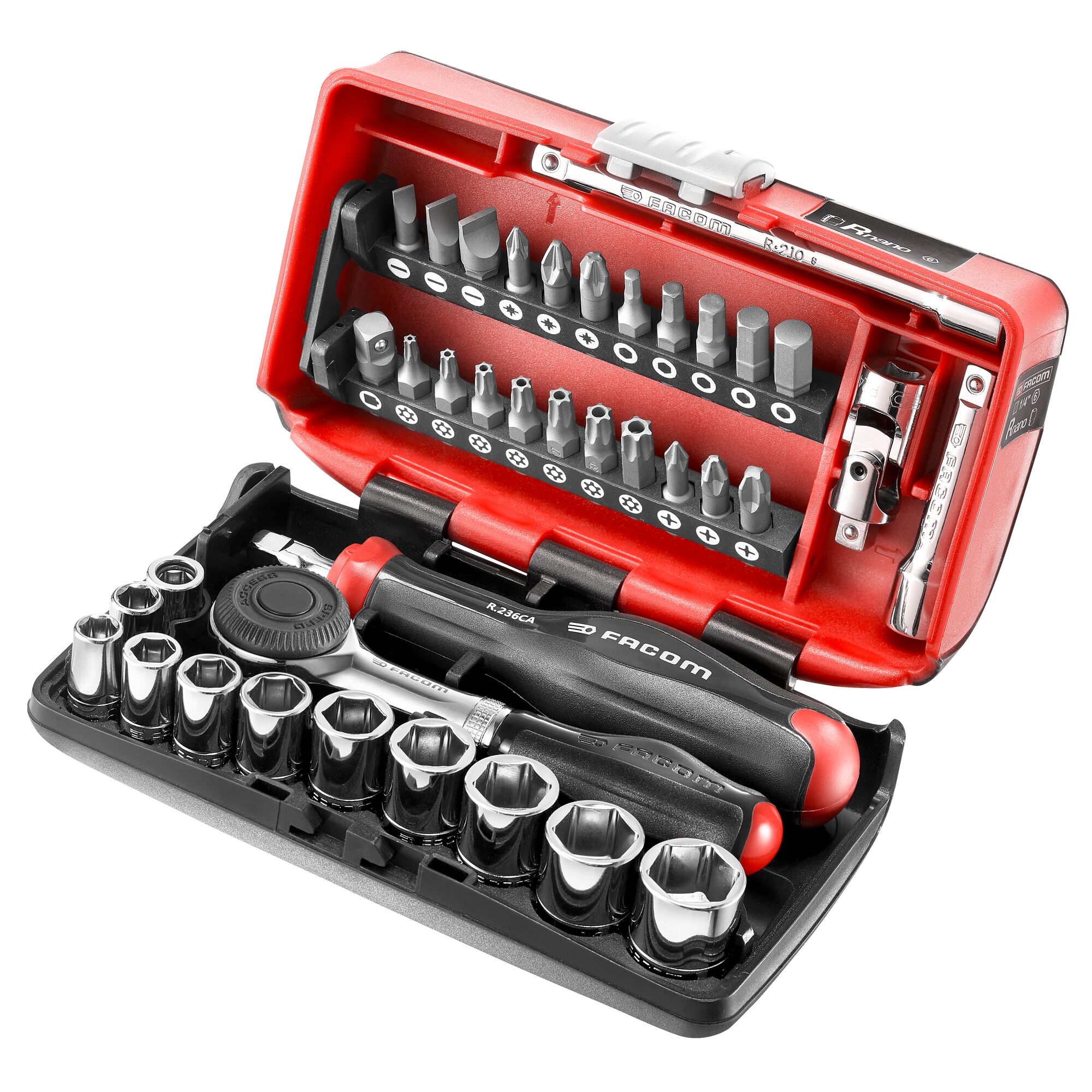 1/4 in. NANO Twist Handle Ratchet & Socket Set (38 pc.) | FACOM