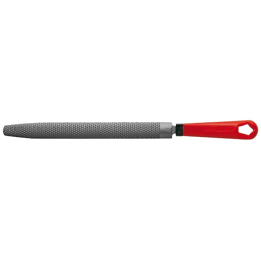 Half round bastard rasp large cut and handle, 300 mm