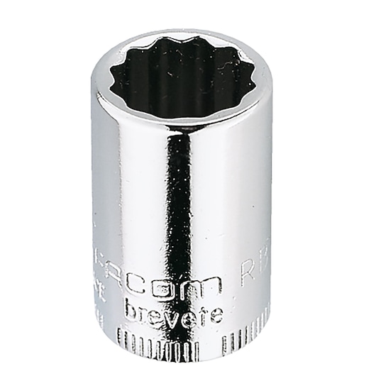 Facom RB.7/32 chrome socket, twelve-point, shown upright on white background, tool category.