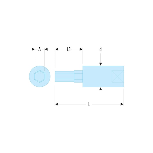 1/4 in. Hexagonal Bit Socket, 8 mm