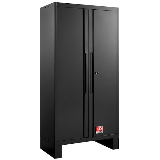 Facom RWS2-A1000PPBS black metal storage cabinet with double doors and lock, front angle on white background.