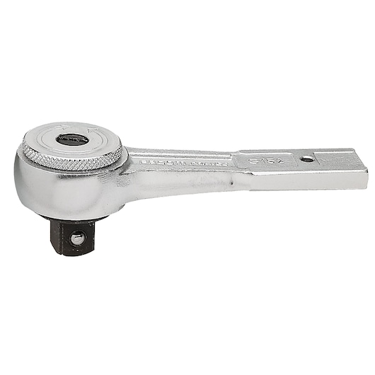 Facom S_152 chrome ratchet wrench, photography left-side angle, compact metal tool.