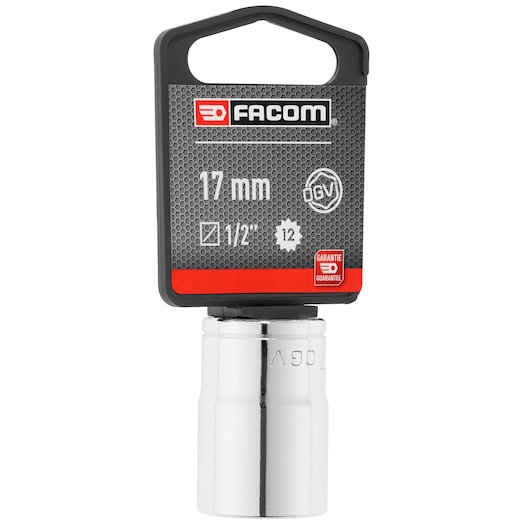 Facom 17mm 1/2 inch 12-point socket S_17PB_P1 front view on white background.