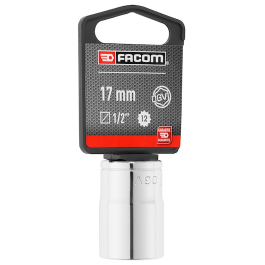 Facom 17mm 1/2-inch 12-point socket SKU SOCKET__1/2_12PT_17MM front view on white background