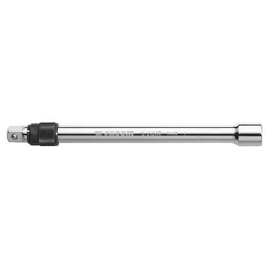 Facom S_215RC chrome extension bar tool, side angle, knurled grip on white background.