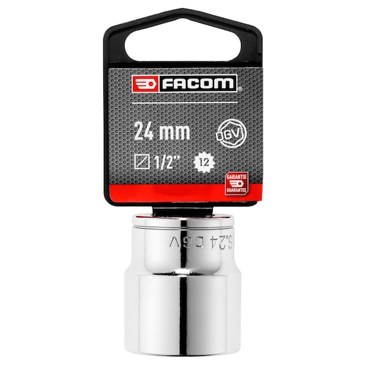 Facom 24 mm 1/2 inch 12-point socket, SKU SOCKET__1/2_12PT_24MM, front view on white background.