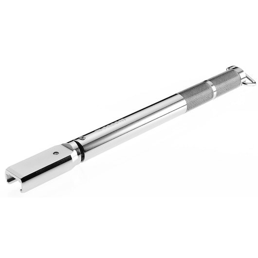 Facom S_446-100 chrome-plated metal handle tool, knurled grip, side angle, white background