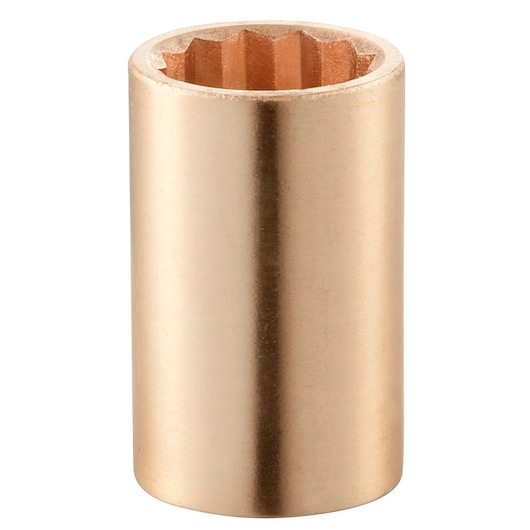 Facom S.7/16SR socket with bronze finish, twelve-point design, upright angle, on white background.